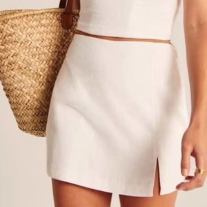 Abercrombie White Linen Mini Skirt